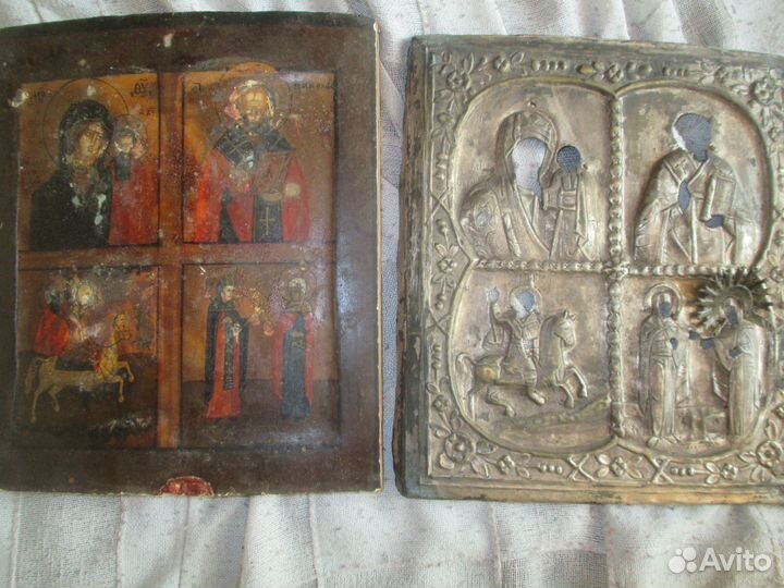 Икона ковчежная четырехчастная 31см на 28см