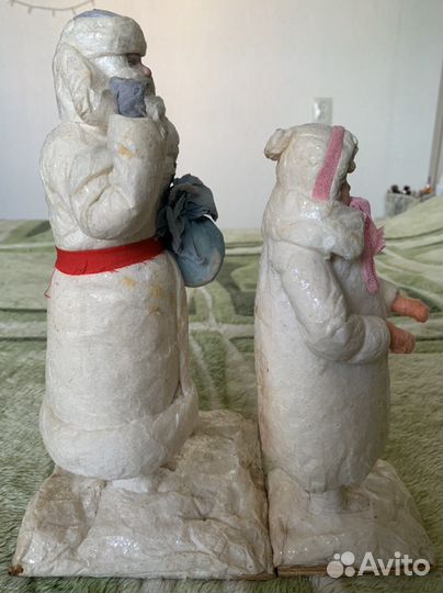 Дед мороз и снегурочка СССР папье маше