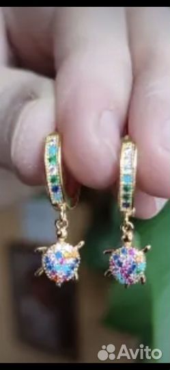 Позолоченные серьги 585,Дубаи