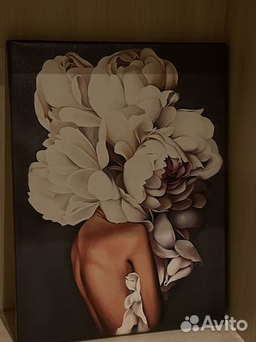 Картина (новая) - девушка с пионами, в подарок