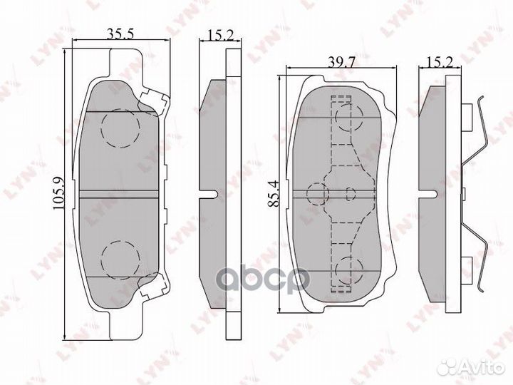 Колодки тормозные дисковые зад BD5505 lynxauto