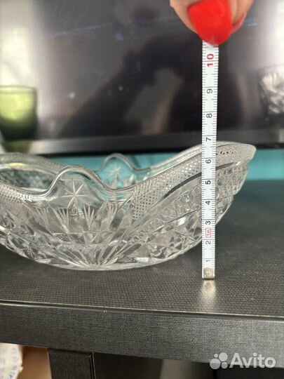 Хрустальная ваза ладья