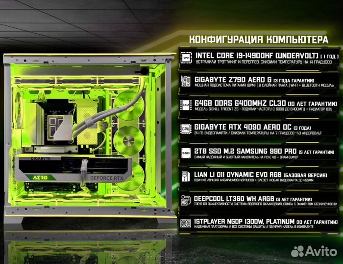 Игровой пк 14900K/ RTX 4090/ 64гб DDR5 6400 Мгц