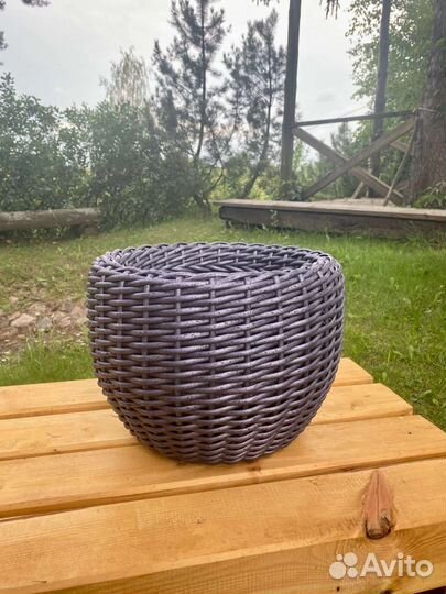 Кашпо из экоротанга 12 литров