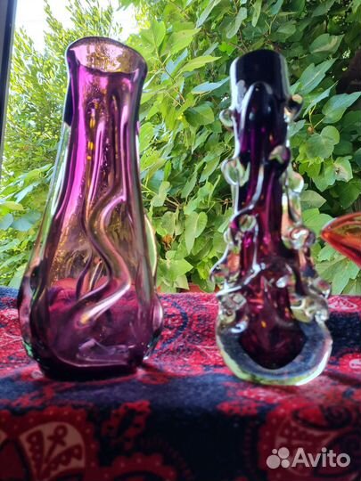 Вазы. Муранское стекло. Гутное стекло.Винтаж