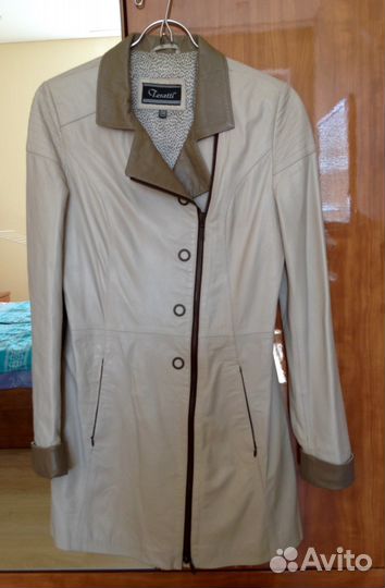 Кожаный тренч