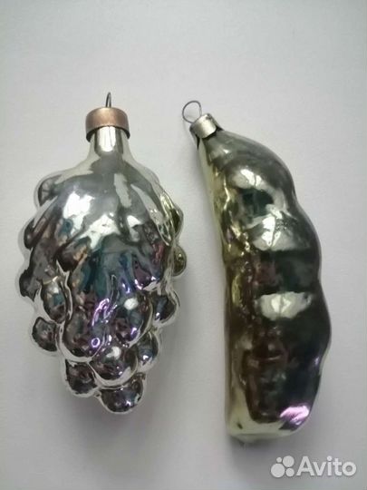 Елочные игрушки виноград и горошек СССР