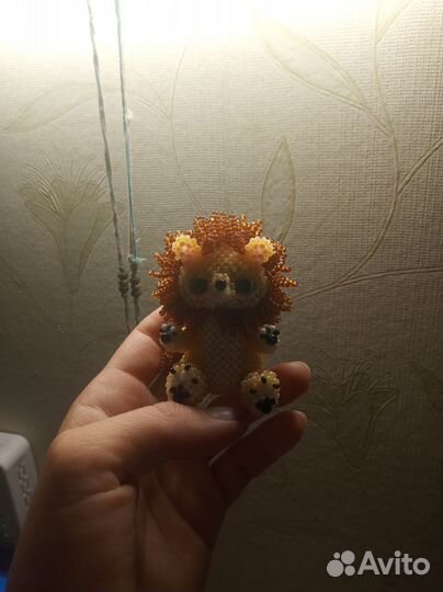 Игрушки амигуруми из бисера лев