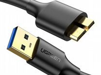 Кабель micro USB-USB 3.0 круглый 0,50 м. черный Ug