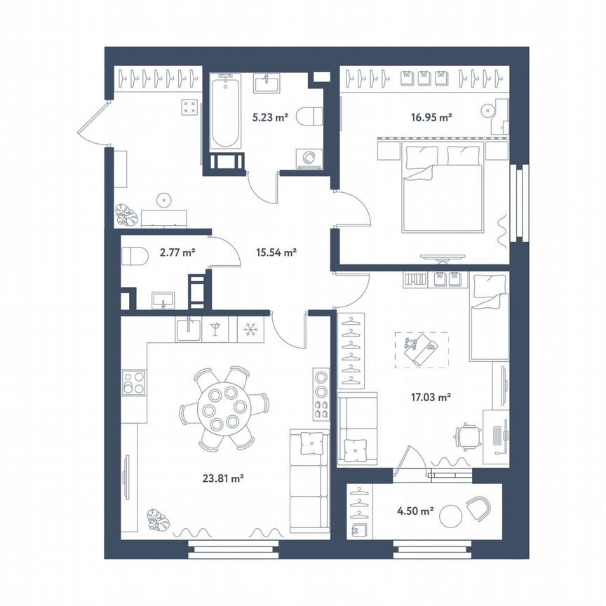 2-к. квартира, 83,6 м², 5/11 эт.