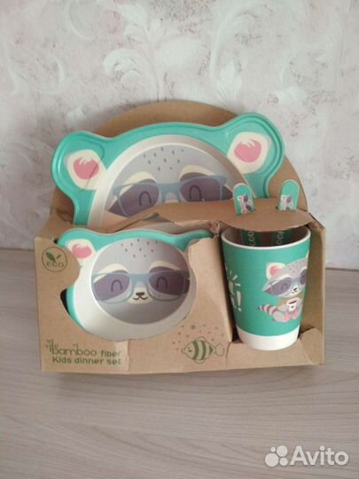Новый набор детской бамбуковой посуды