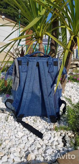 Сумка рюкзак для мамы с крючками на коляску