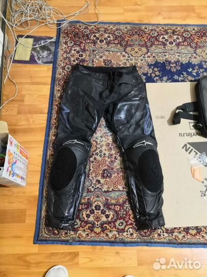 Кожаные мотоштаны alpinestars, size 48
