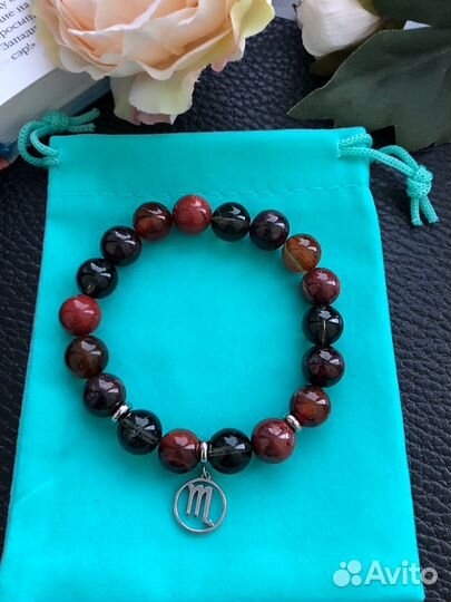 Браслет из натуральных камней для скорпиона