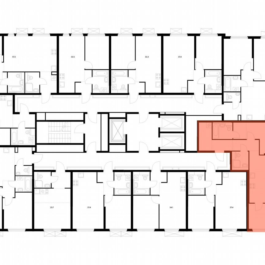 2-к. квартира, 65 м², 7/25 эт.