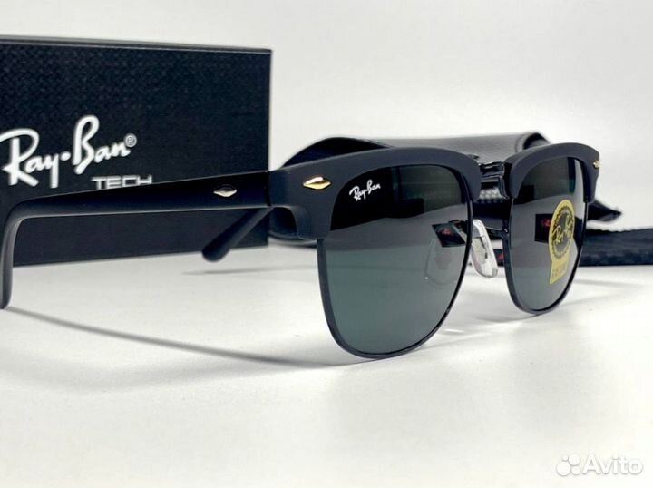 Очки Ray Ban Clubmaster черные матовые