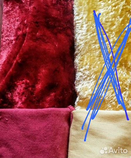 Скатерть, красный, зеленый плюш х/б СССР