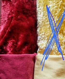 Скатерть, красный, зеленый плюш х/б СССР