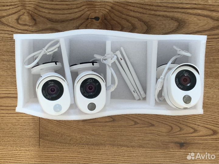 Комплект видеонаблюдения, Ip, Wi-Fi, 3 камеры+