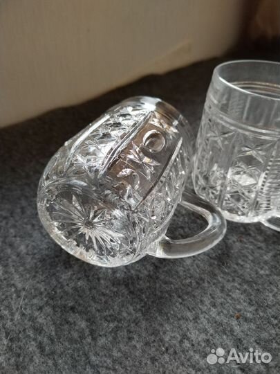 Хрустальные кружки малые коллекционные винтаж СССР
