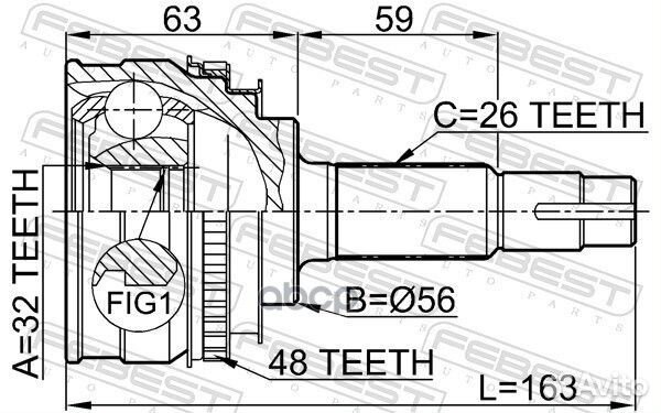 ШРУС 0110-027A48 0110-027A48 Febest