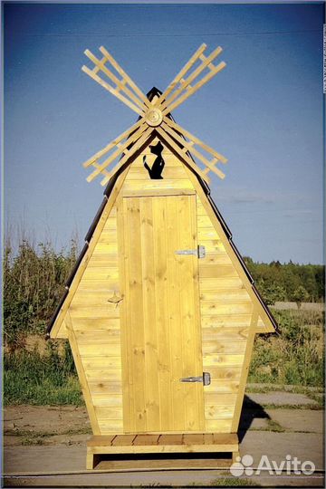 Дачный туалет с декором и установкой абг 063