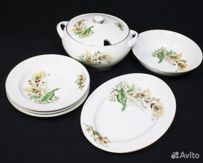 Набор Супница, блюдо 2 шт и три тарелки, Япония (5