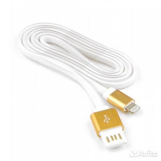 USB кабель для iPhone iPad плоский силикон 1 м