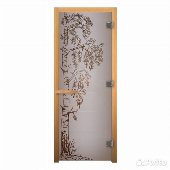 Дверь для Бани стекло Сатин Матовая 190х70 везувий