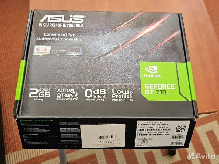 Видеокарта asus GT 710 2GB