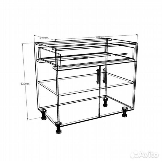 Шкаф напольный Амика-8qh для кухни на заказ