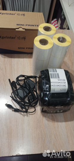 Термопринтер 2в1 для Чеков и Этикеток x-365B