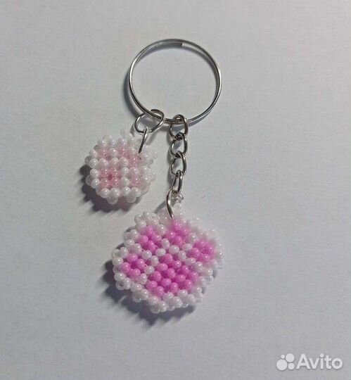 Брелок,украшения из бисера,колечки из бисера