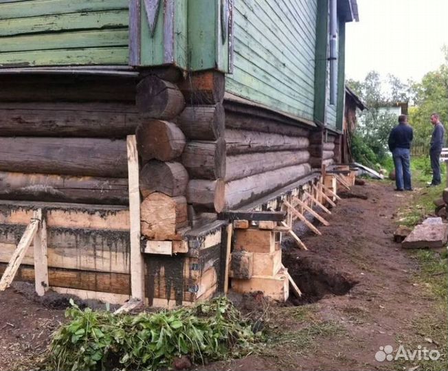 Замена венцов, лаг, подъем дома Ремонт пола
