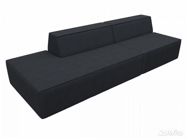 Диван прямой модульный Монс Модерн левый, велюр, tower 11 черный