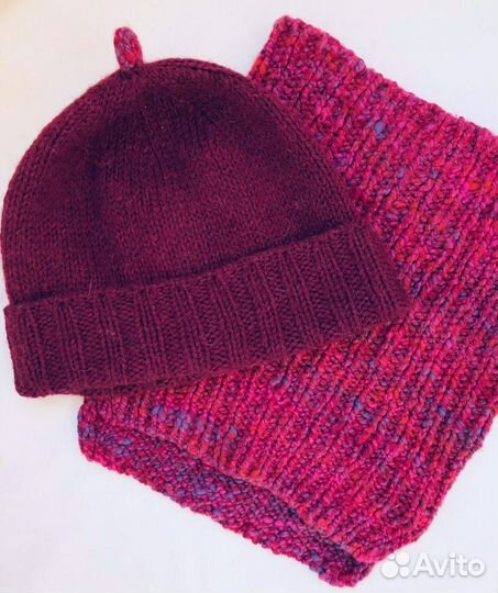 Вязаный комплект (шапка и снуд ) ручной работы