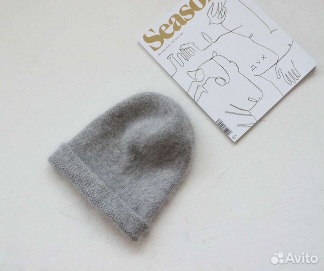 Вязаная шапка-бини