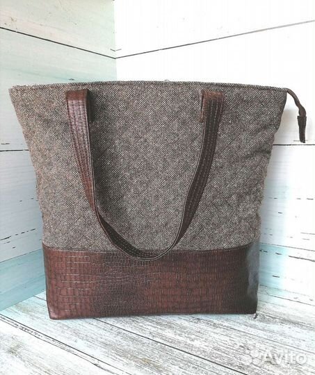 Сумка тоут. Новая. Экокожа, текстиль