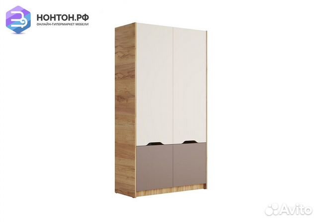 Шкаф двухдверный Rich шк-002 дуб крафт золотой / м