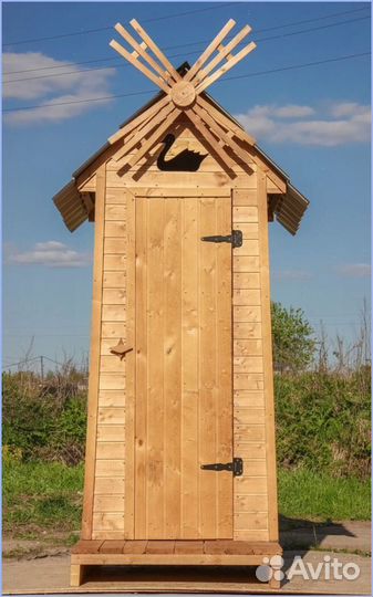 Дачный туалет деревянный прямоугольник BQN