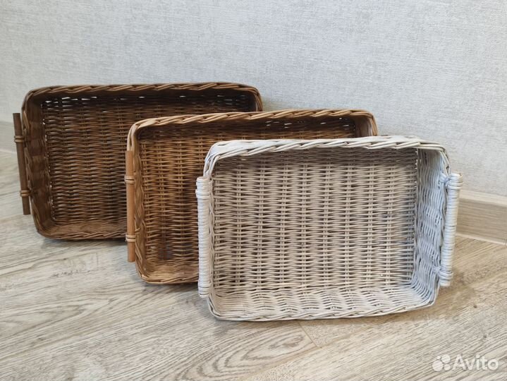 Поднос с ручками плетёный из эколозы