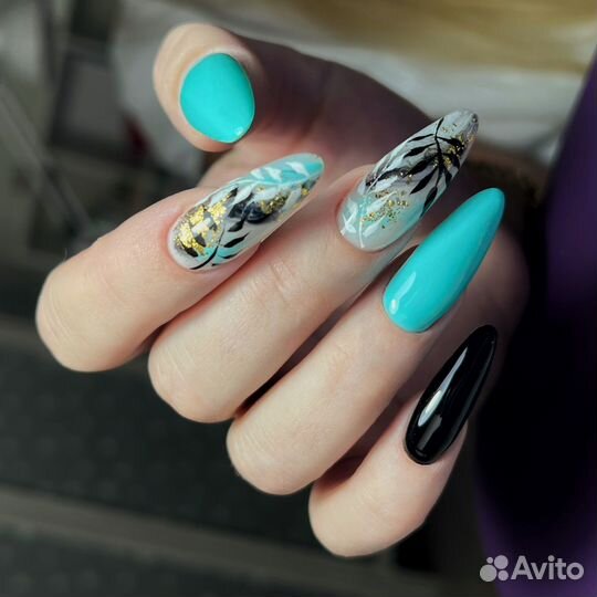 Маникюр гель лак наращивание 