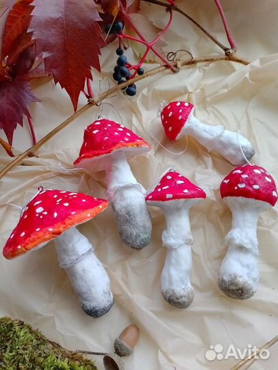 Ватные елочные игрушки набор