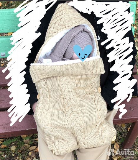 Конверт на выписку вязаный