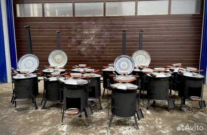 Чугунный казан + печь.шумовка в подарок