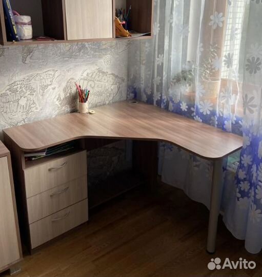 Стол письменный угловой Ясень шимо тёмный/светлый