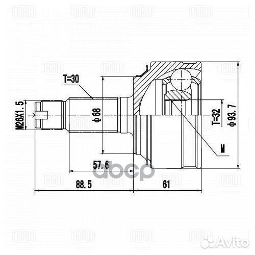 ШРУС для а/м Honda Accord (08) 2.4i AT (наруж.)