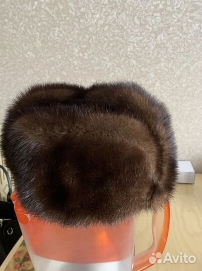 Норковая шапка мужская бу