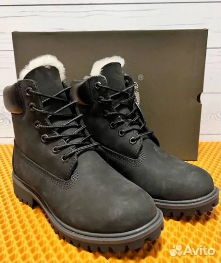 Timberland 6inch Premium Black на меху оригинал
