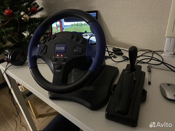 Игровой руль с коробкой передач